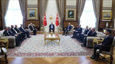 Turkish President Recep Tayyip Erdogan met with a delegation from Hamas in Ankara on Wednesday.